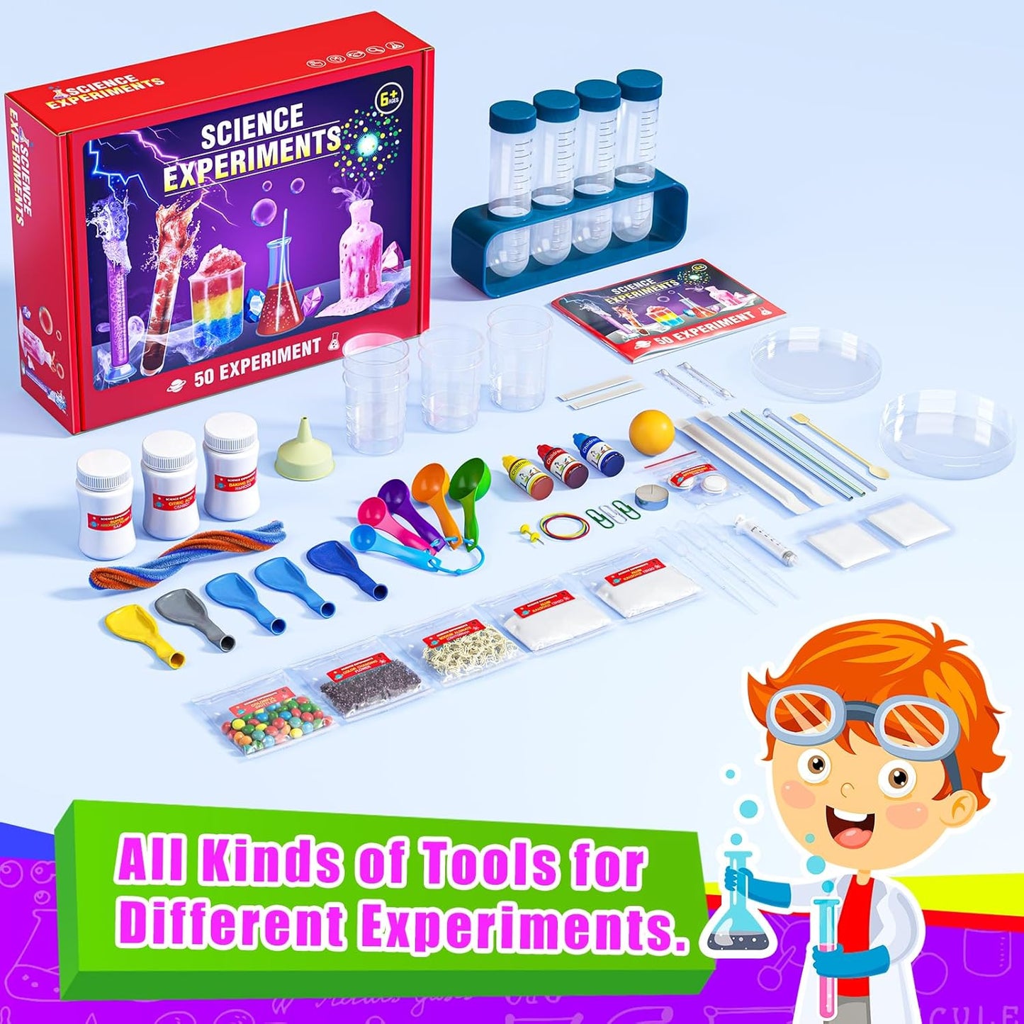 50 Lab Experiments Science Kits for Kids - STEM Projects Educational Scientific Toys for Kids 6 7 8 9 10 12 Years Old, Christmas Birthday Gifts for Boys and Girls, Learning & Education