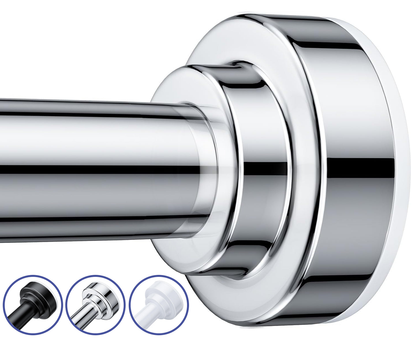 TITGIPE No Drill Telescopic Shower Curtain Rod | 32-68" Adjustable Spring Tension Rod with Anti-Skid Design | Rust-Resistant Stainless Steel for Bathroom