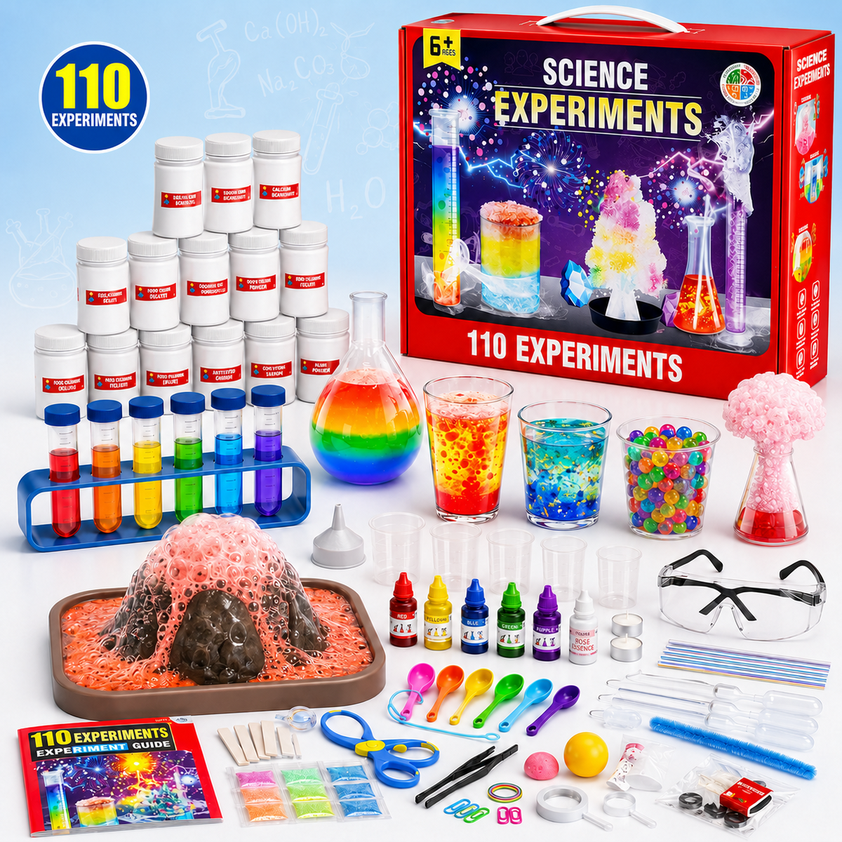 HXFOU 110 Lab Experiments Science Kits for Kids Age 6-12, STEM Projects Educational Science Kit Toys for Boys Girls, Learning Activities Christmas Birthday Gifts
