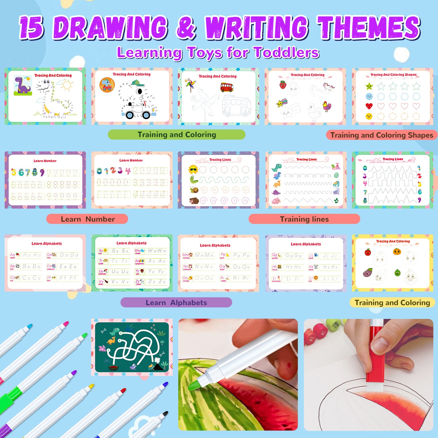 Montessori Busy Book for Kids, Preschool Kindergarten Learning Activities, Autism Sensory Toys, Travel Toys, Gifts for Girls and Boys 3 4 5 6 7 8 Years