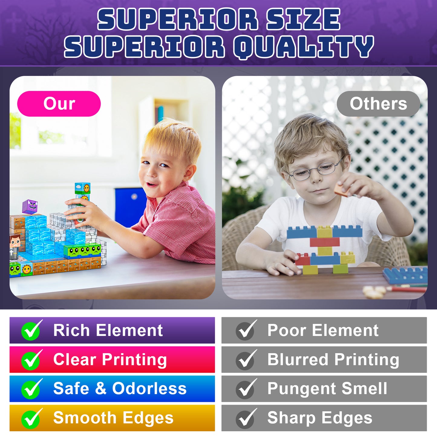 Magnetic Blocks 84PCS Magnetic Building Cube Game, Constructions Toys for Boys & Girls Age 3-4, 5 6 7 8 9 10,Sensory Tiles Building Birthday for Toddlers