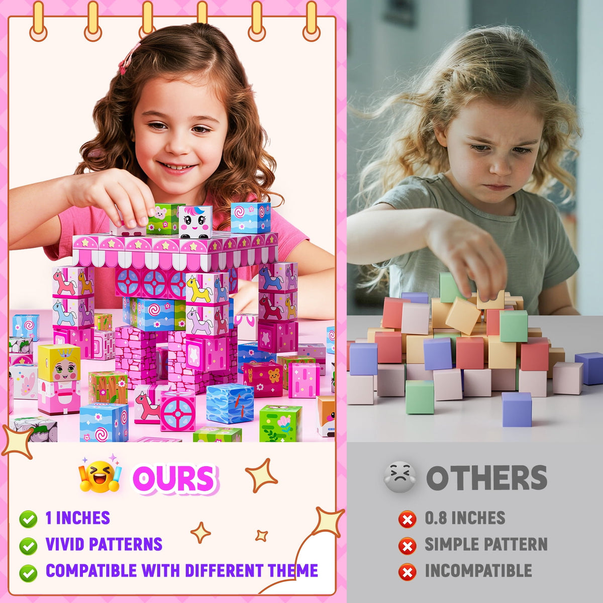 150PCS Princess Magnetic Building Blocks, Sensory Construction Toys for Girls Ages 3-10, Adorable Gift for Toddlers & Kids