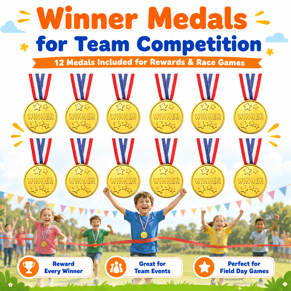 Hxfou 64PCS Outdoor Games Set for Kids, Sack Race Bags, Egg and Spoon Race, Bean Bag Toss, Ring Toss, Cones, Medals, Backyard Field Day Games