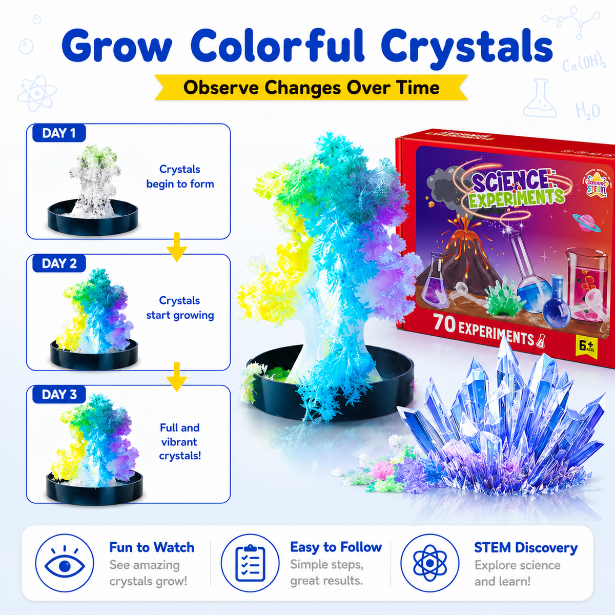 HXFOU 70 Lab Experiments Science Kits for Kids Age 6-12, STEM Projects Educational Science Kit Toys for Boys Girls, Learning Activities Christmas Birthday Gifts