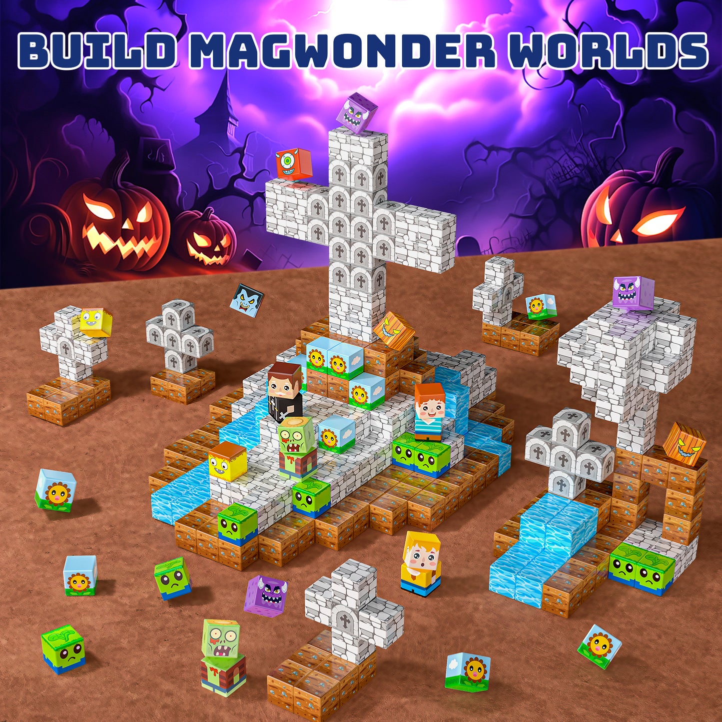 Sbekiev Magnetic Blocks 150PCS Magnetic Building Cube Game, Constructions Toys for Boys & Girls Age 3-4, 5 6 7 8 9 10, Sensory Tiles Building Birthday for Toddlers