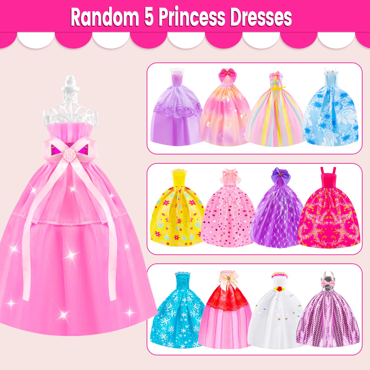 137Pcs Doll Closet for 11.5" Dolls, Clothes & Accessories, Gift for Girls Kids Toddlers