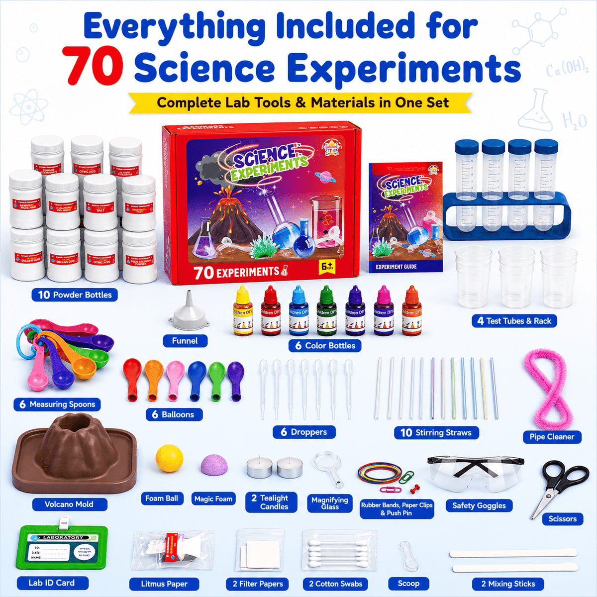 HXFOU 70 Lab Experiments Science Kits for Kids Age 6-12, STEM Projects Educational Science Kit Toys for Boys Girls, Learning Activities Christmas Birthday Gifts