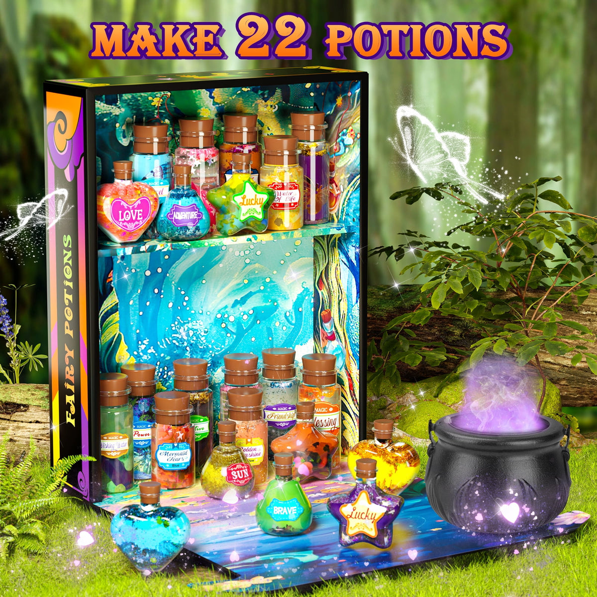 Magic Potion Kit for Girls, 22 Fairy Potions & Magic Bottles, Potion Making Kit for Kids Ages 6-12, DIY Art Craft Toys, Christmas Halloween Birthday Gifts for Girls Boys