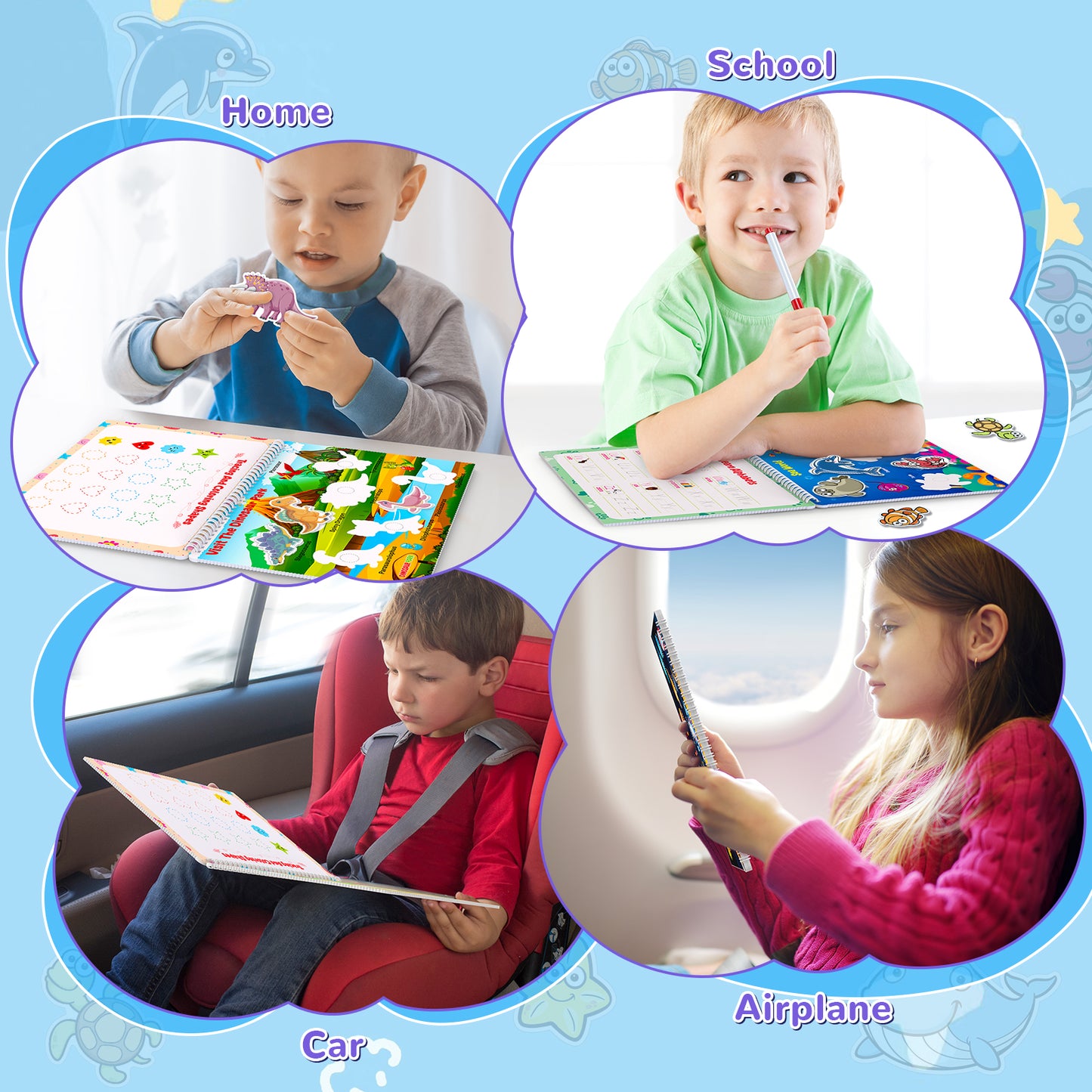 Montessori Busy Book for Kids, Preschool Kindergarten Learning Activities, Autism Sensory Toys, Travel Toys, Gifts for Girls and Boys 3 4 5 6 7 8 Years