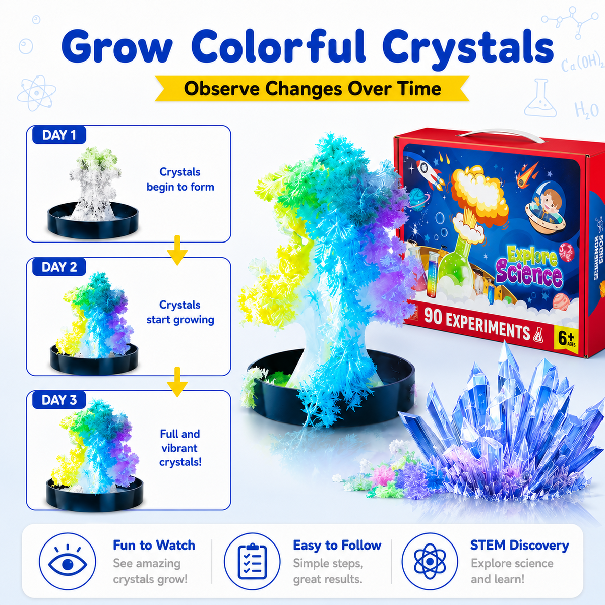 HXFOU 90 Lab Experiments Science Kits for Kids Age 6-12, STEM Projects Educational Science Kit Toys for Boys Girls, Learning Activities Christmas Birthday Gifts