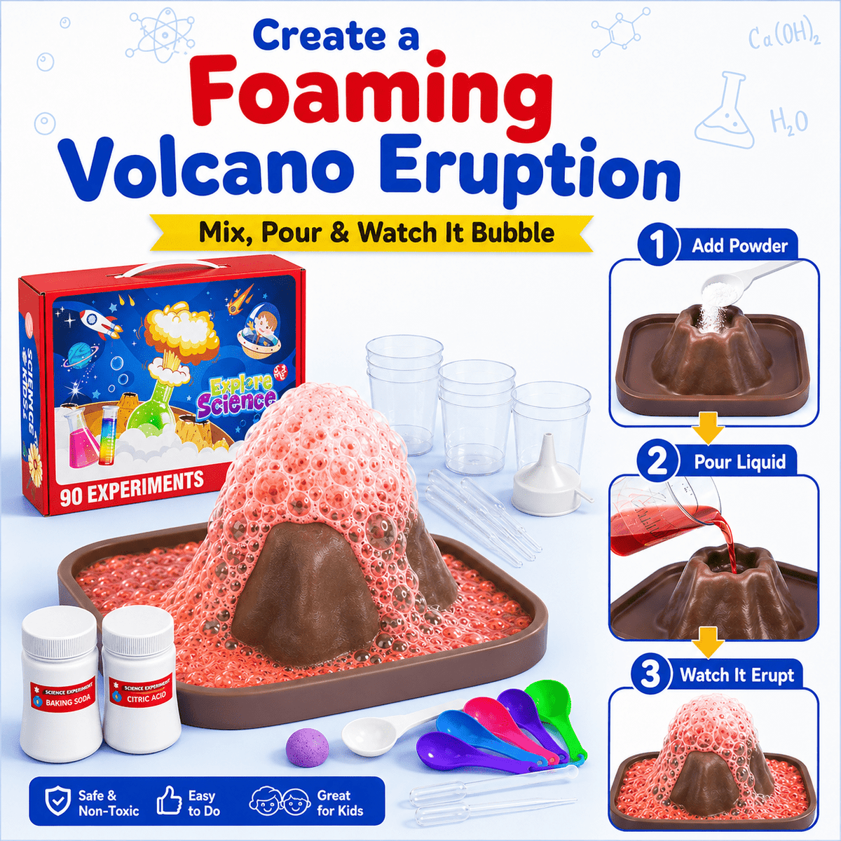HXFOU 90 Lab Experiments Science Kits for Kids Age 6-12, STEM Projects Educational Science Kit Toys for Boys Girls, Learning Activities Christmas Birthday Gifts