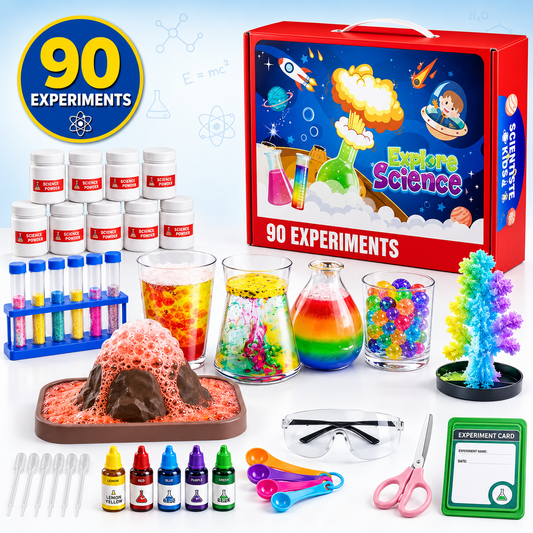 HXFOU 90 Lab Experiments Science Kits for Kids Age 6-12, STEM Projects Educational Science Kit Toys for Boys Girls, Learning Activities Christmas Birthday Gifts