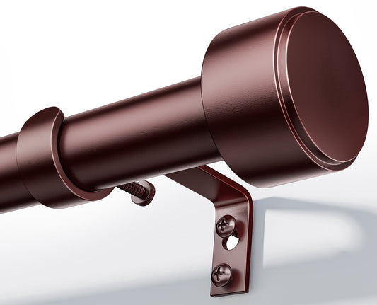 Heavy Duty Adjustable Curtain Rods for Windows, 1-Inch Diameter Curtain Rod, 32-120 Inches (Brown)
