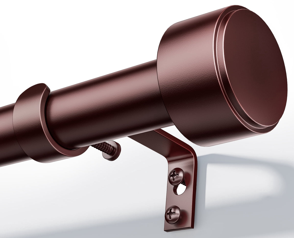 Heavy Duty Adjustable Curtain Rods for Windows, 1-Inch Diameter Curtain Rod, 32-60 Inches (Brown)