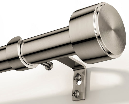 Heavy Duty Adjustable Curtain Rods for Windows, 1-Inch Diameter Curtain Rod, 32-60 Inches (Nickel)