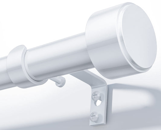 Heavy Duty Adjustable Curtain Rods for Windows, 1-Inch Diameter Curtain Rod, 32-60 Inches (White)