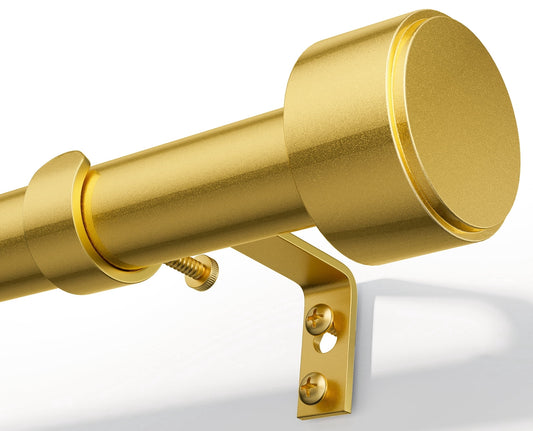 Heavy Duty Adjustable Curtain Rods for Windows, 1-Inch Diameter Curtain Rod, 32-96 Inches (Bright gold)