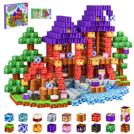 HXFOU 100PCS Magic Castle Building Blocks, Educational Construction Toy for Kids, Creative Playset for Ages 3+
