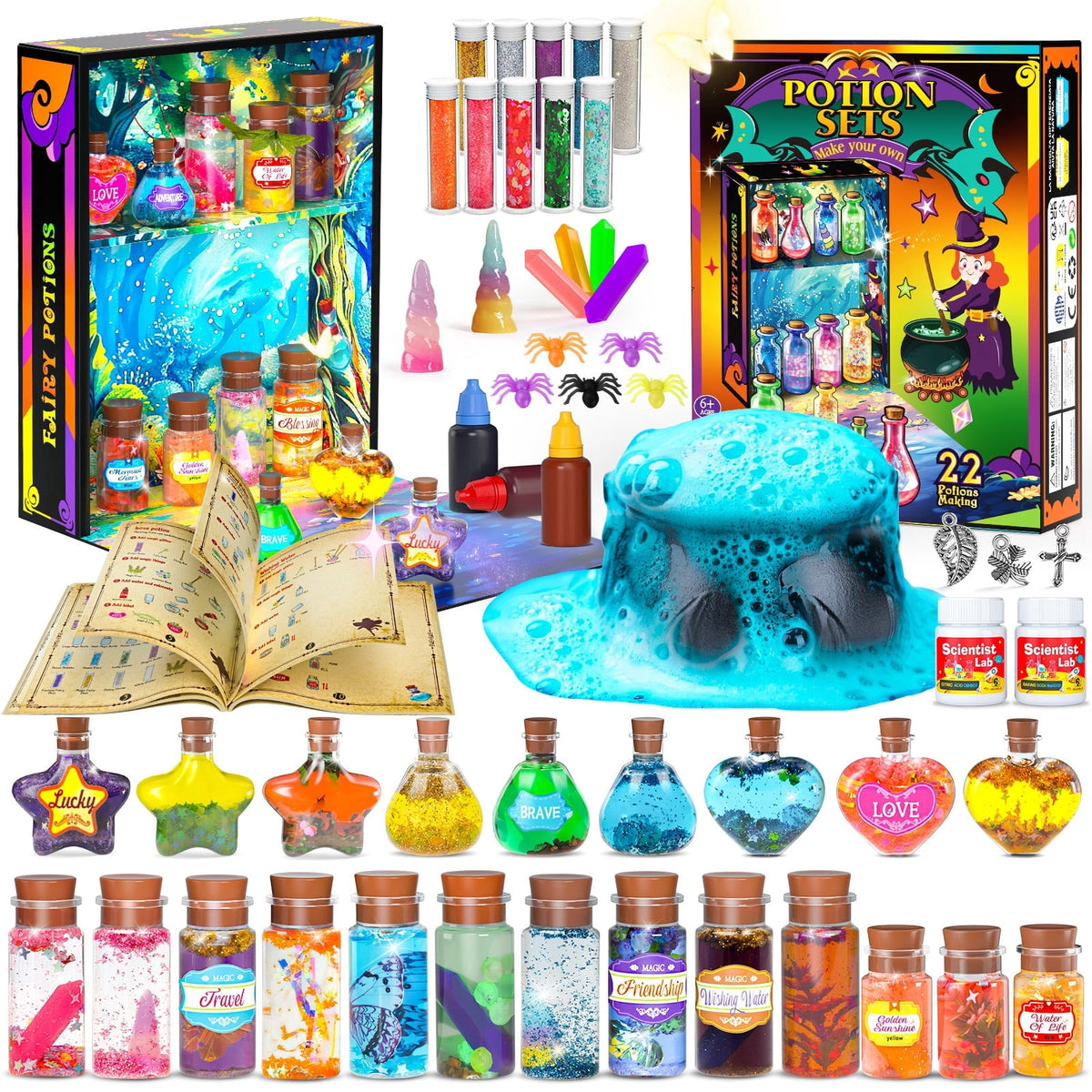 Magic Potion Kit for Girls, 22 Fairy Potions & Magic Bottles, Potion Making Kit for Kids Ages 6-12, DIY Art Craft Toys, Christmas Halloween Birthday Gifts for Girls Boys