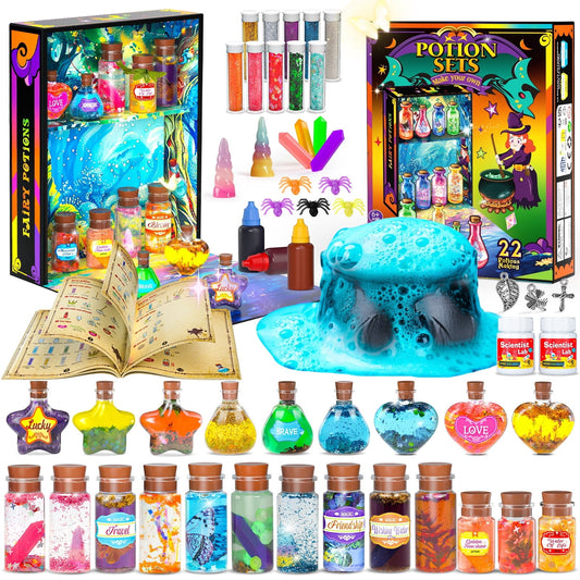 Magic Potion Kit for Girls, 22 Fairy Potions & Magic Bottles, Potion Making Kit for Kids Ages 6-12, DIY Art Craft Toys, Christmas Halloween Birthday Gifts for Girls Boys