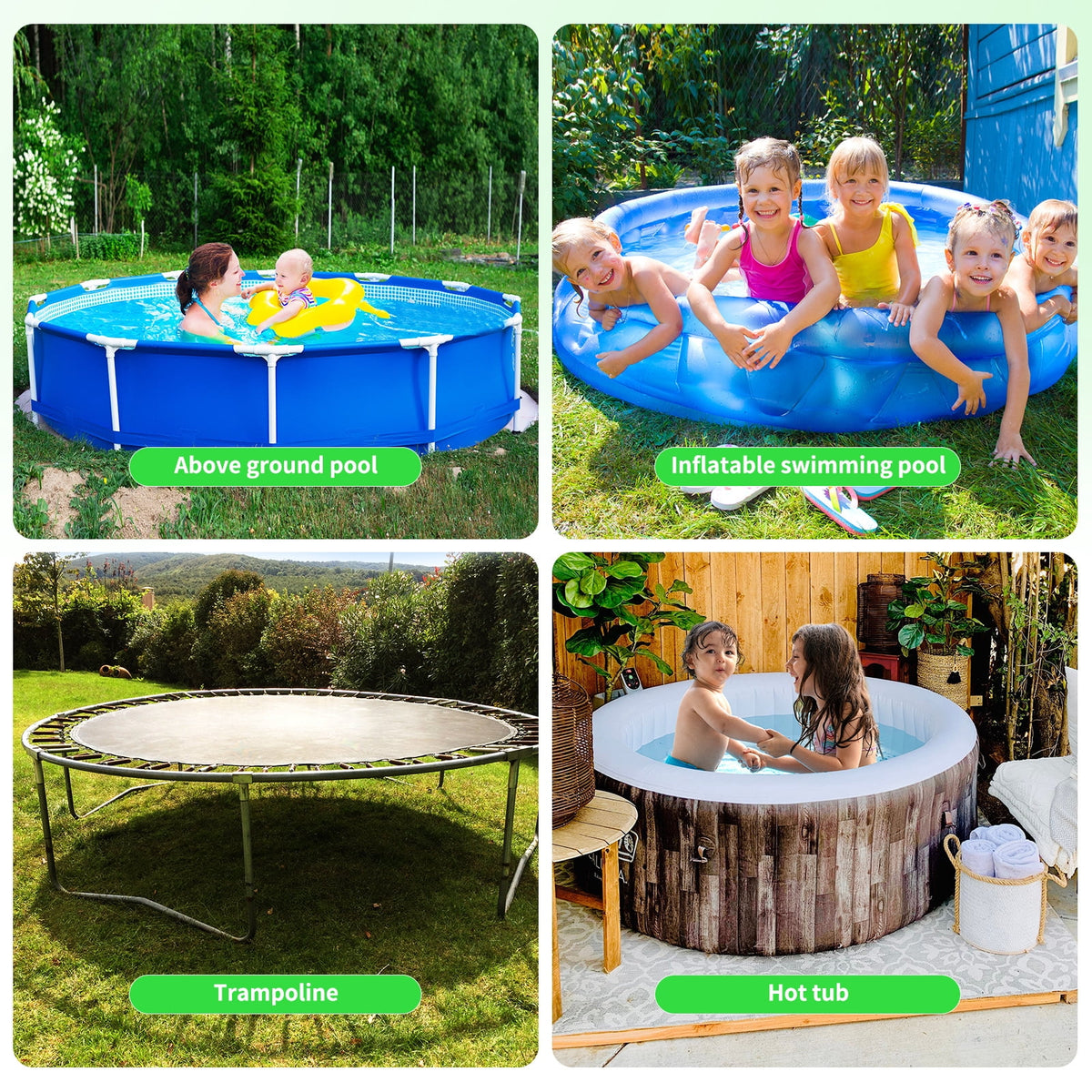 Sicabi 8 Ft Round Pool Cover, 420D Oxford Above Ground Pool Cover with Winch