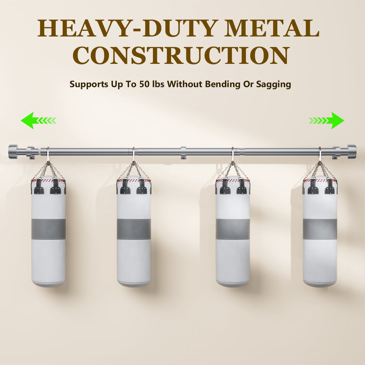 2 Pack Heavy Duty Adjustable Curtain Rods for Windows, 1-Inch Diameter Curtain Rod, 32-96 Inches (Slive)