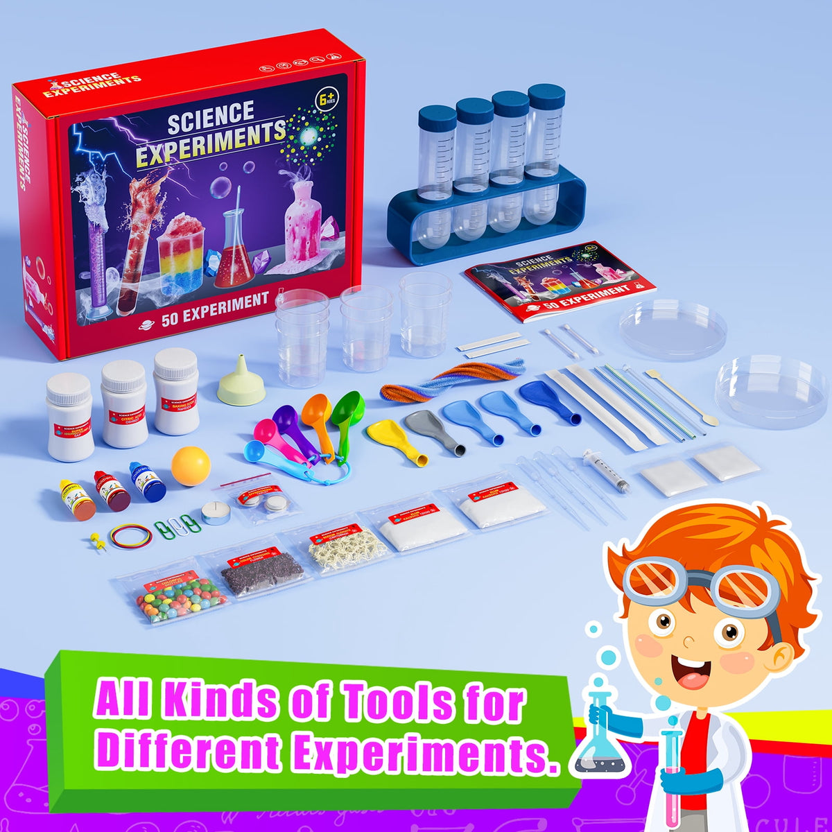 HXFOU 50 Lab Experiments Science Kits for Kids Age 6-12, STEM Projects Educational Science Kit Toys for Boys Girls, Learning Activities Christmas Birthday Gifts