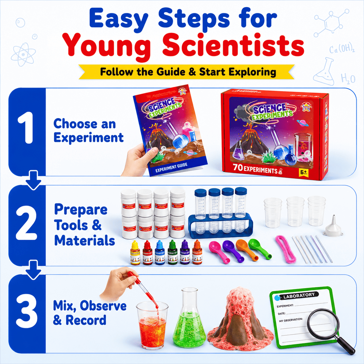 HXFOU 70 Lab Experiments Science Kits for Kids Age 6-12, STEM Projects Educational Science Kit Toys for Boys Girls, Learning Activities Christmas Birthday Gifts