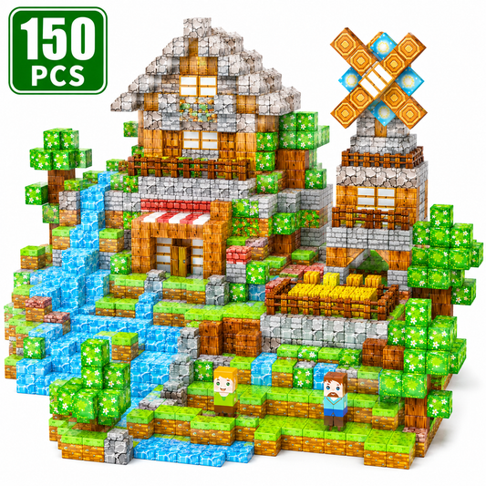 Magnetic Blocks 150PCS(Forest Castle), 1” Magnetic Building Blocks STEM Toys for Kids Ages 3+, Boys Girls Toddler Birthday Gifts