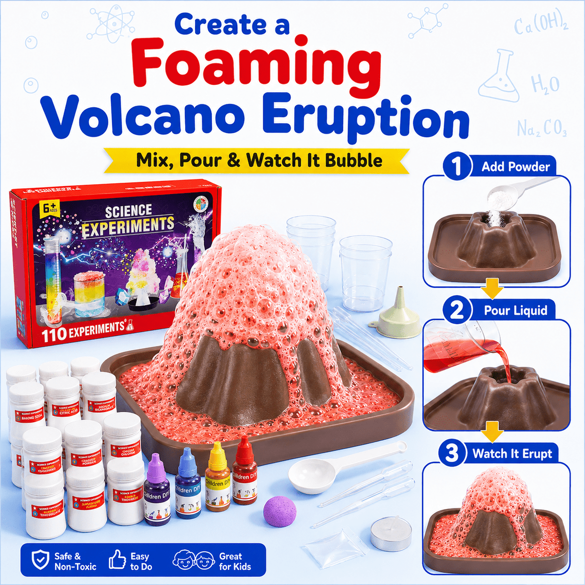 HXFOU 110 Lab Experiments Science Kits for Kids Age 6-12, STEM Projects Educational Science Kit Toys for Boys Girls, Learning Activities Christmas Birthday Gifts