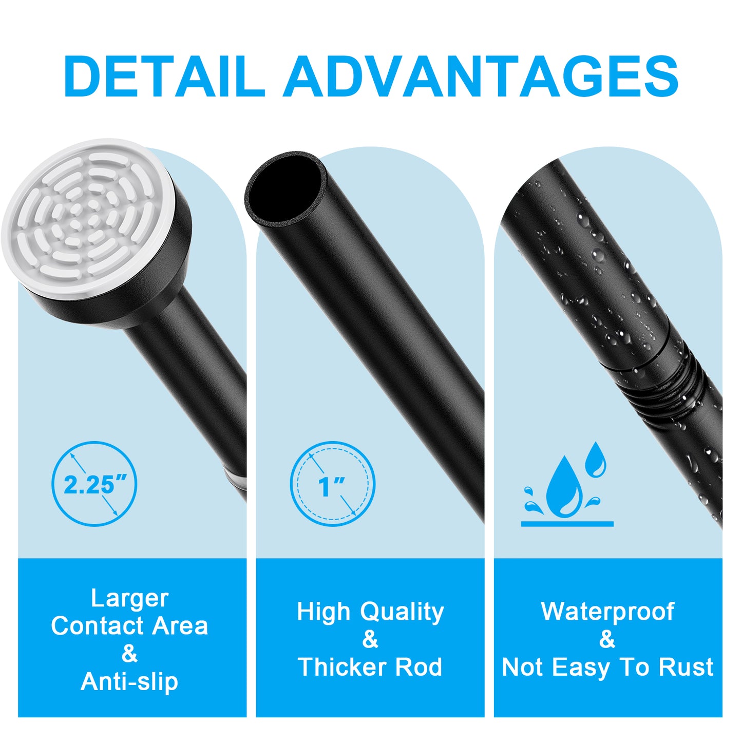 TITGIPE No hole telescopic shower curtain rod | 32-80 inches adjustable anti-skid spring rod | stainless steel rust resistance design | bathroom upgrade artifact no hole telescopic bath curtain rod